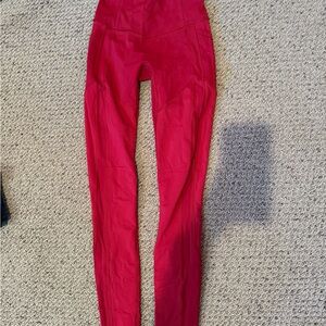 Red high waisted lululemon leggings